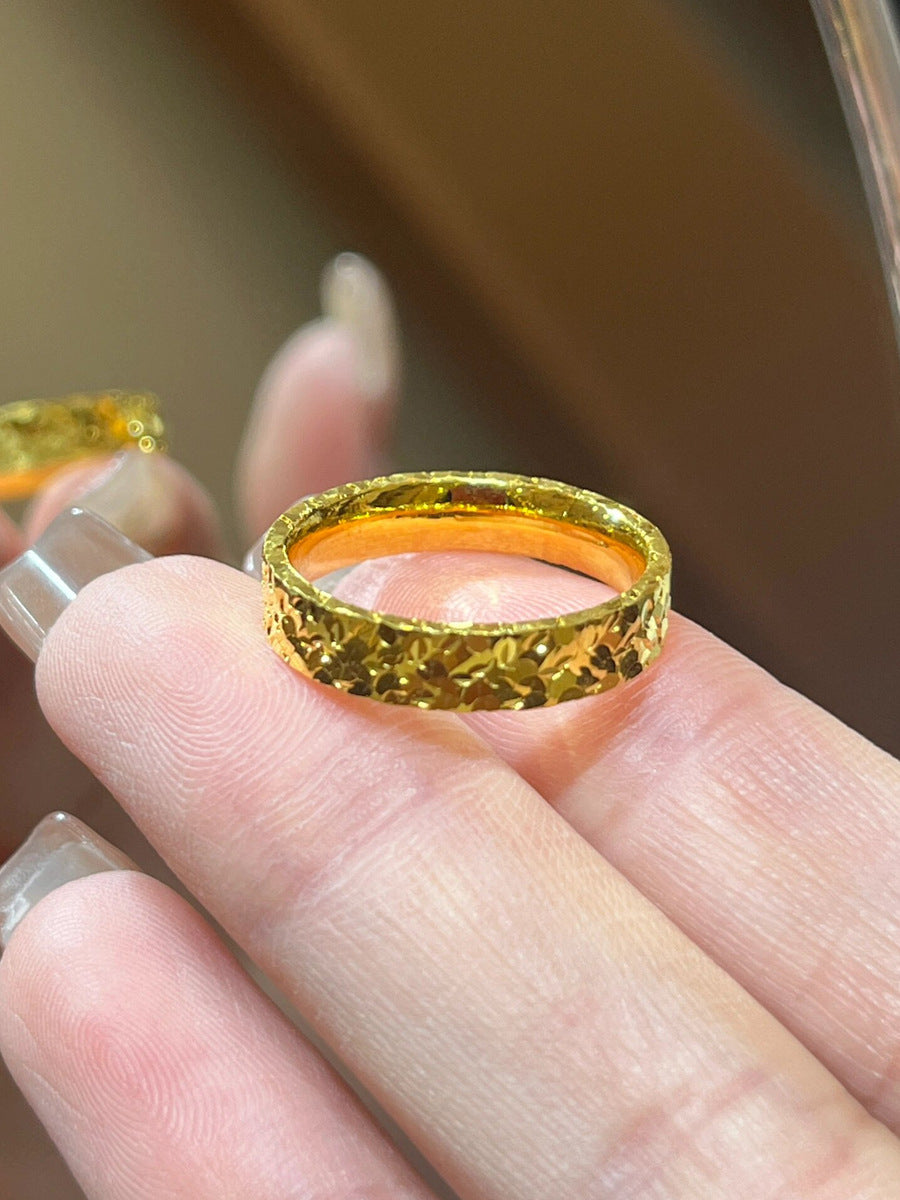 Wholesale non-fading gold broken ice couple ring fashion time broken ice ring female Valentine's Day