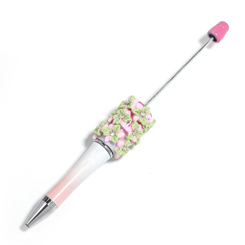 Wholesale Heavy Industry DIY Beadable Pen  Camellia Resin Rose Bead Pen