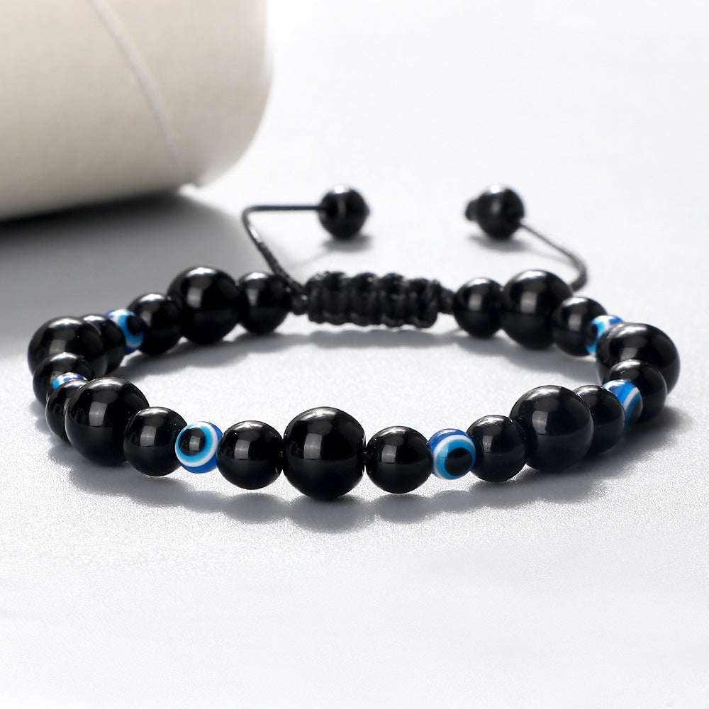 Wholesale Creative Spacer Size Beads Woven Tandem Combination Bracelet Adjustable Devil' s Eye Pendant Bracelet