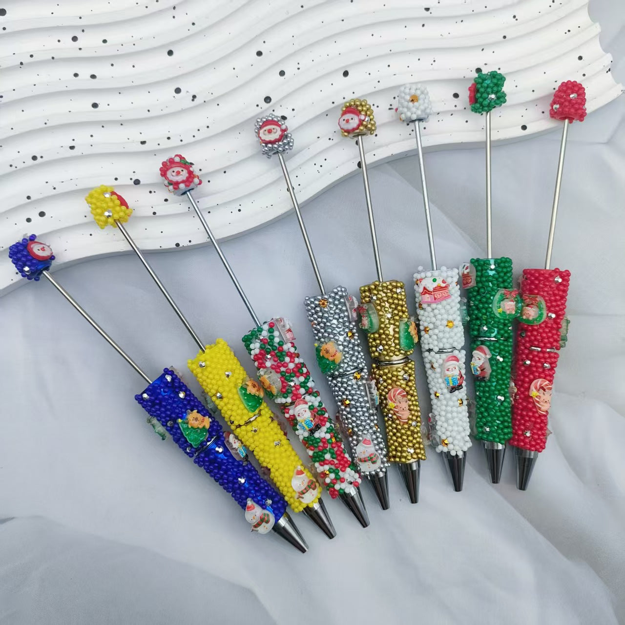 Wholesale Christmas Atmosphere Cute Beadable Pens