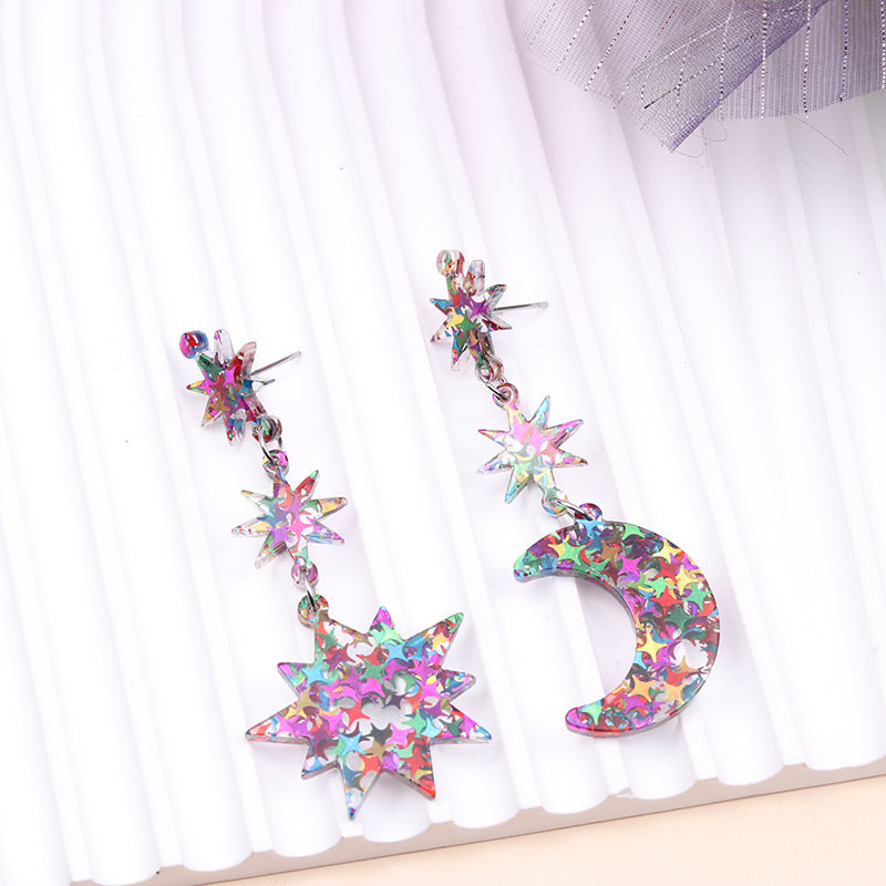 Wholesale Sun Moon Series Acrylic Earrings