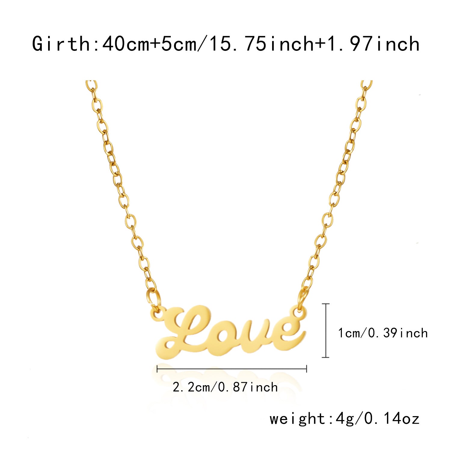 Wholesale Hollow out love letter necklace