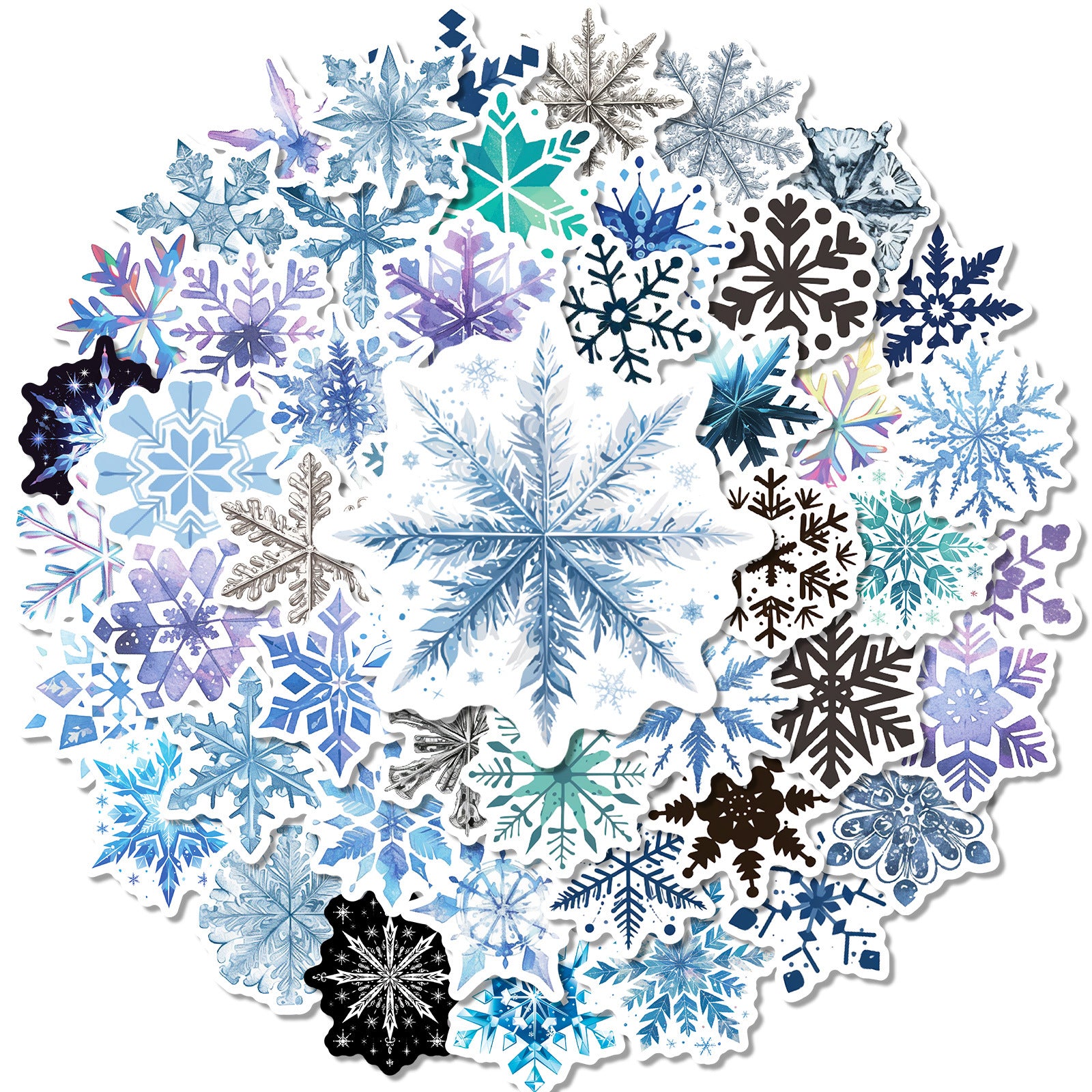 Wholesale 50 Snowflake Winter Christmas DIY Stickers