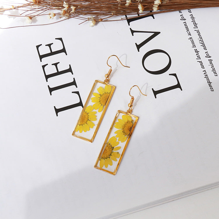 Wholesale 6pcs Real Flower Dried Flower Earrings