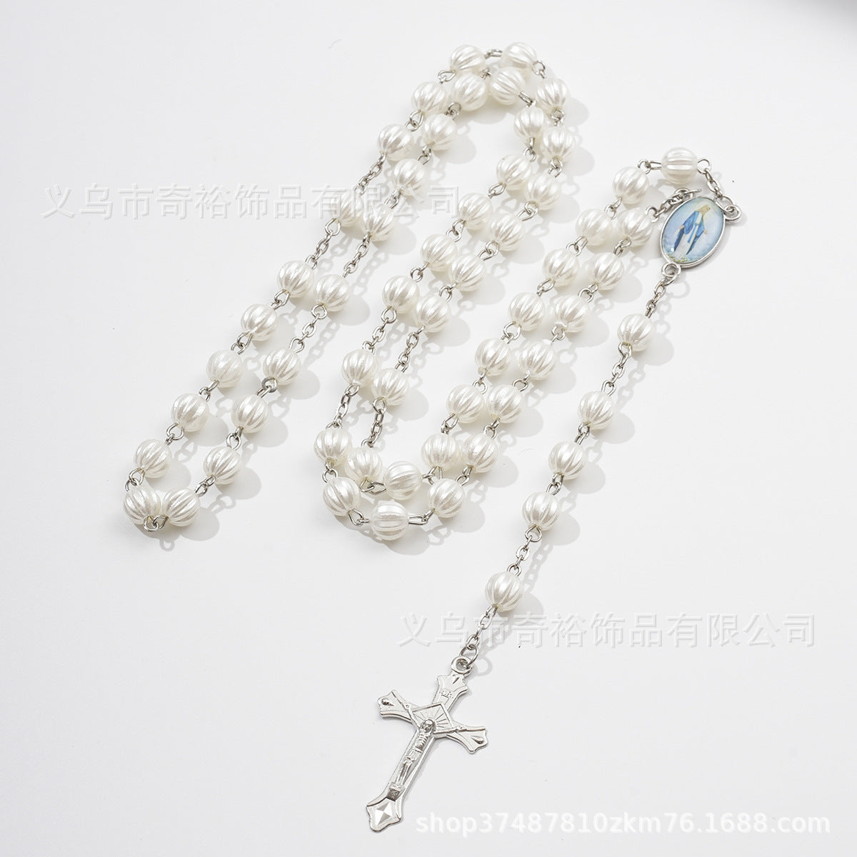 Wholesale 10pcs/pack  Pumpkin Bead Necklace Cross Rosary
