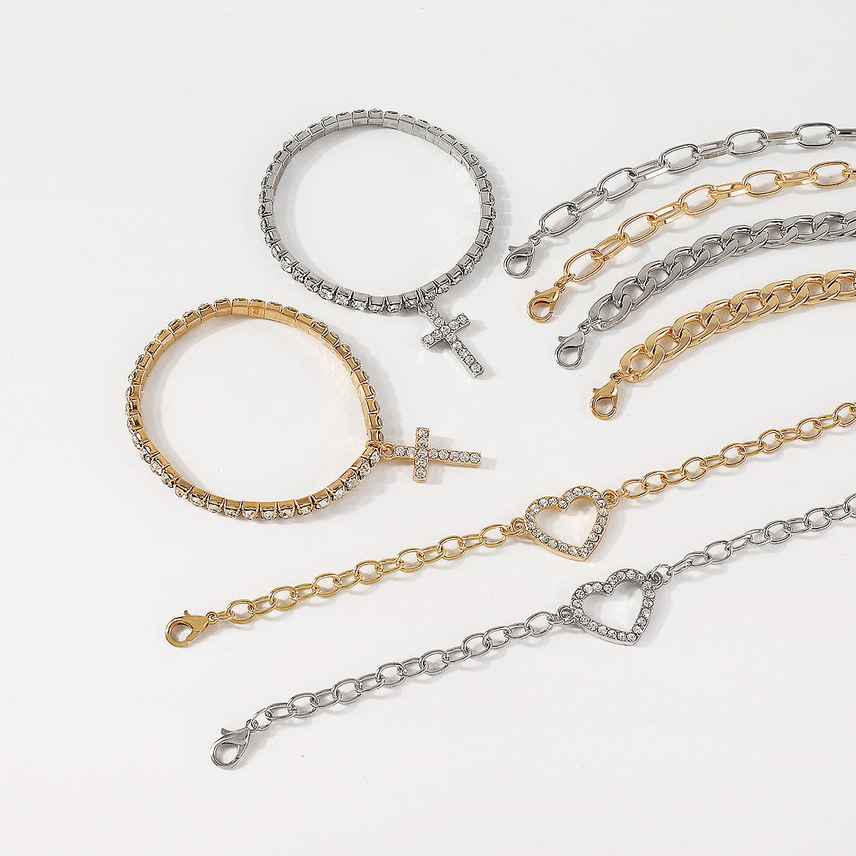 Wholesale Cross Heart Alloy Bracelet