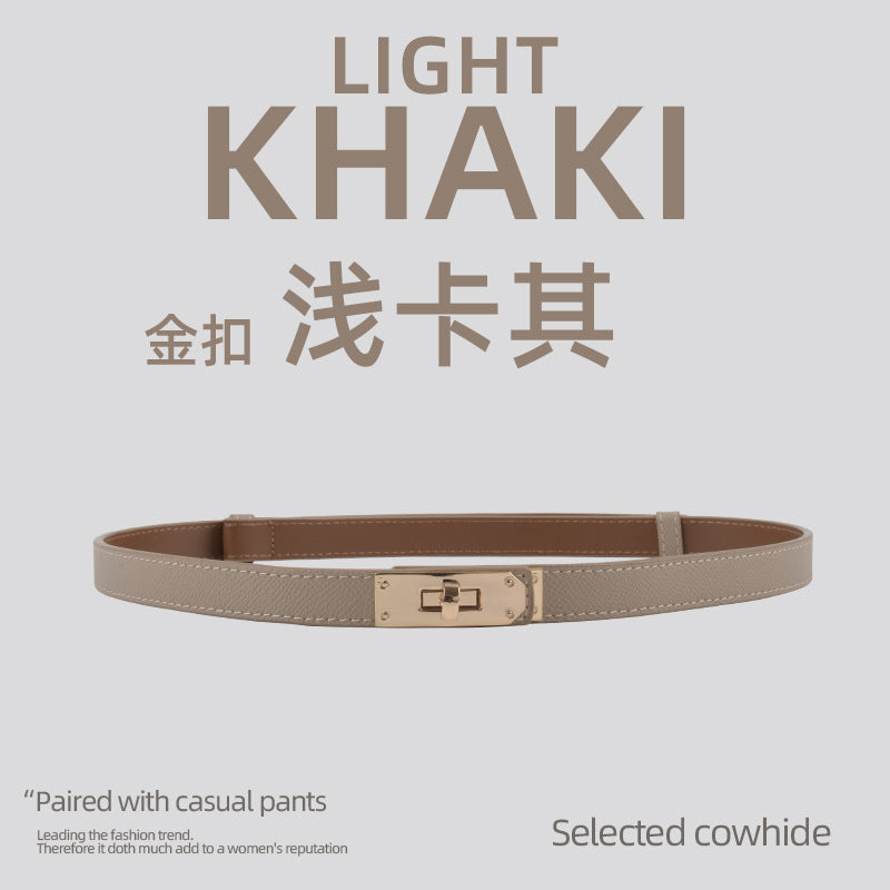 Wholesale Fine Genuine Leather Fashion Girdle Leather Belt with Dress Versatile Decoration