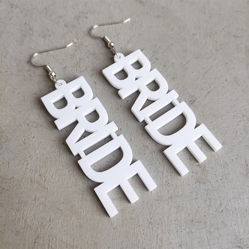 Wholesale 2pairs/pack Acrylic Shiny Alphabet Earrings