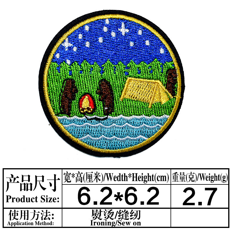 Wholesale Chic Embroidered Circular Badge Patches 9 Pcs For Clothing DIY