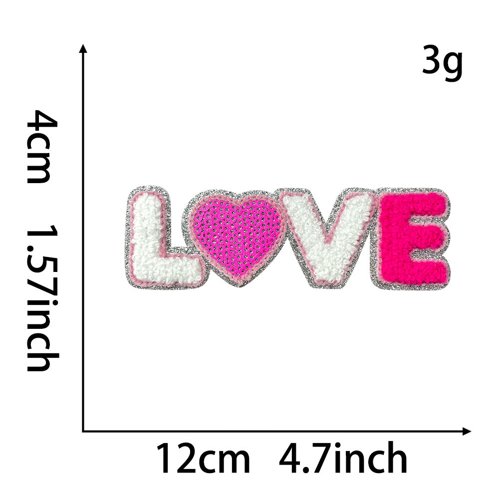 Wholesale Valentine' s Day LOVE 15cm Towel  Cloth DIY Patches