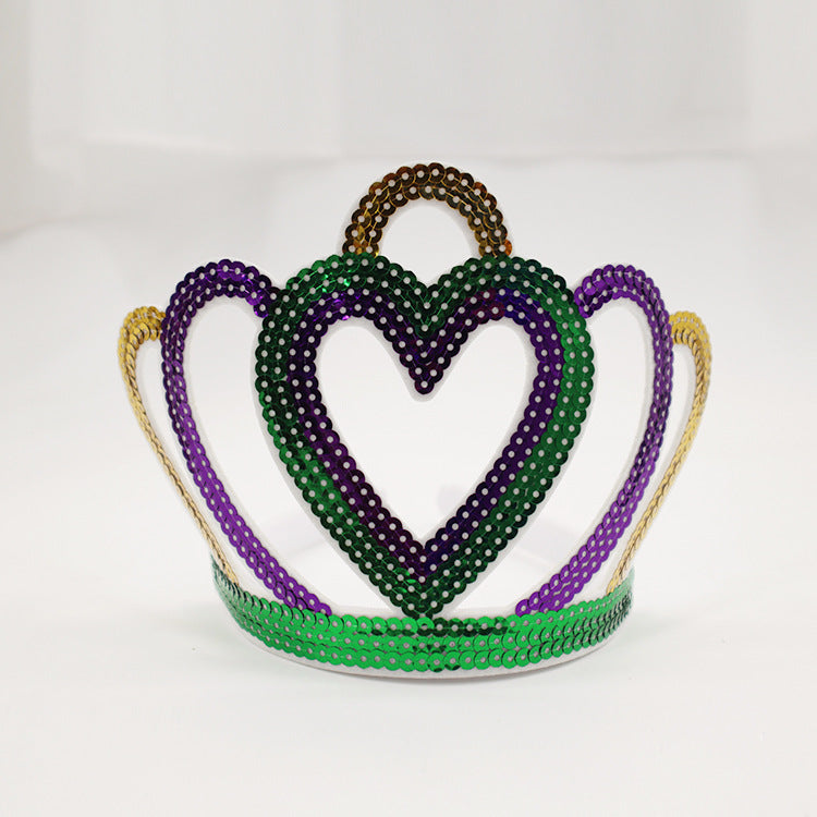 Wholesale Carnival Sequins Colorful Sequins Crown Tiara Prom Party Decoration Crown