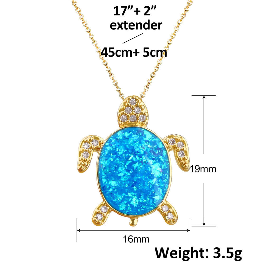 Wholesale Gradient Butterfly Heart Turtle Bee Small Animal Pendant Necklace Fashion Accessory Gift For Boutique Resale