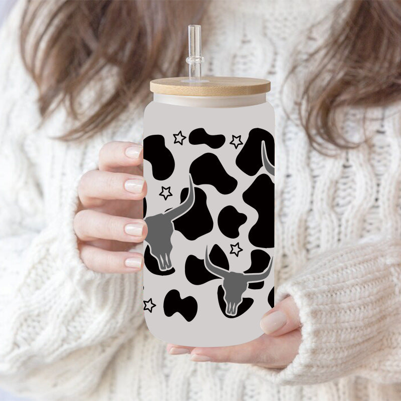 Wholesale Cute cartoon sunflower cow 16oz Cup UV DTF Wraps