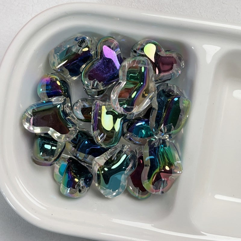 Wholesale 10pcs Acrylic Black Series Color Plated Loose Beads