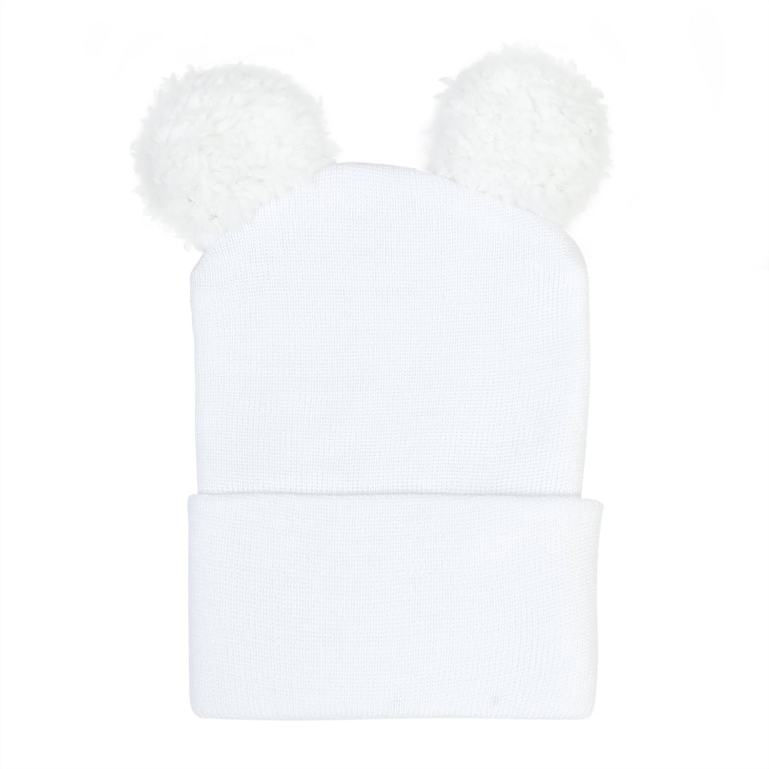 Wholesale Autumn and Winter Double-layer Thick Warm Baby Knitted Double Wool Ball Pullover Hat