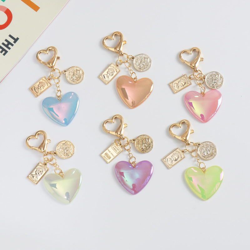 Wholesale Colorful Love Heart Metal Keychain