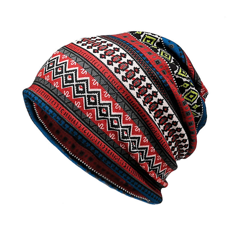 Wholesale Bohemian Style Pile Hat Scarf Dual Purpose Beanie Hat