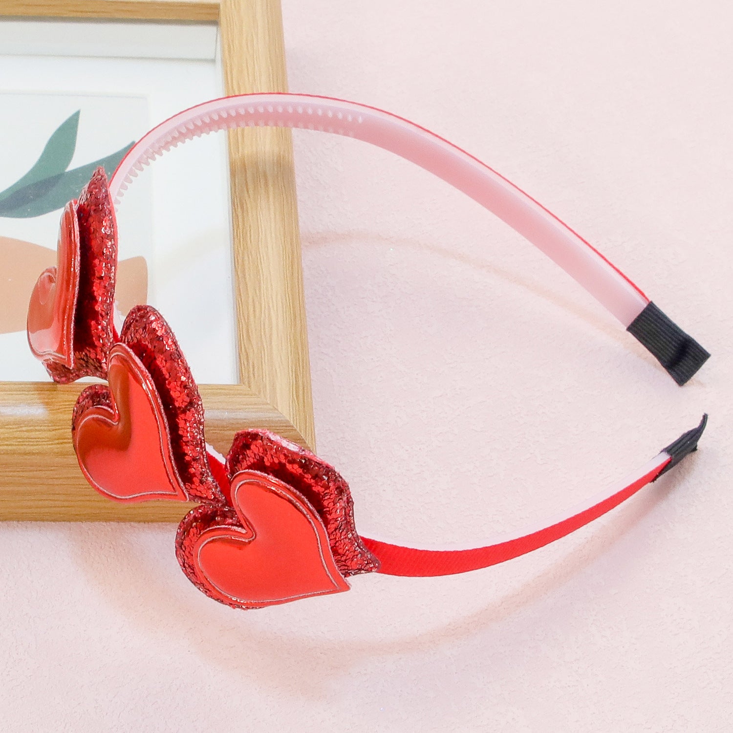 Wholesale Valentine's Day Double Layered Love Plastic Hair Hoops