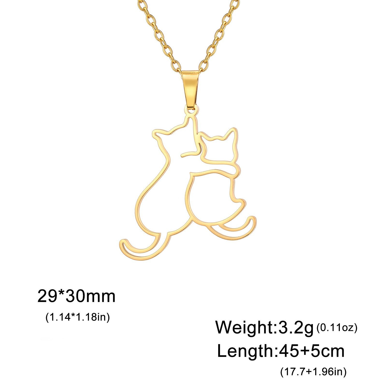 Wholesale Cute Fashion Kitten 304 Stainless Steel Necklace