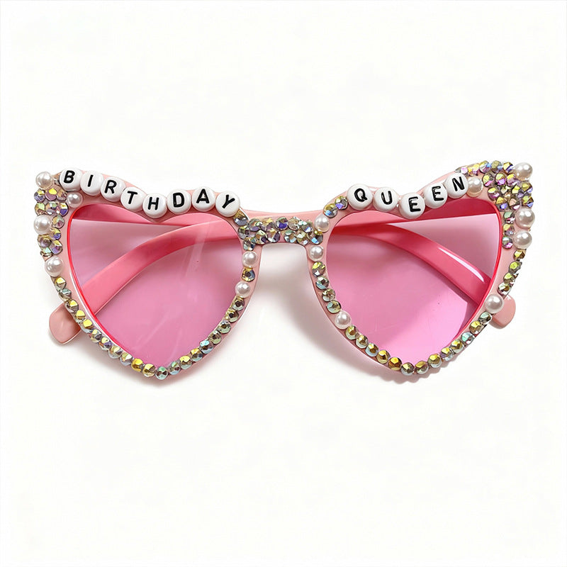 Wholesale Inlaid with diamonds Heart Earrings Men' s/ women' s sunglasses