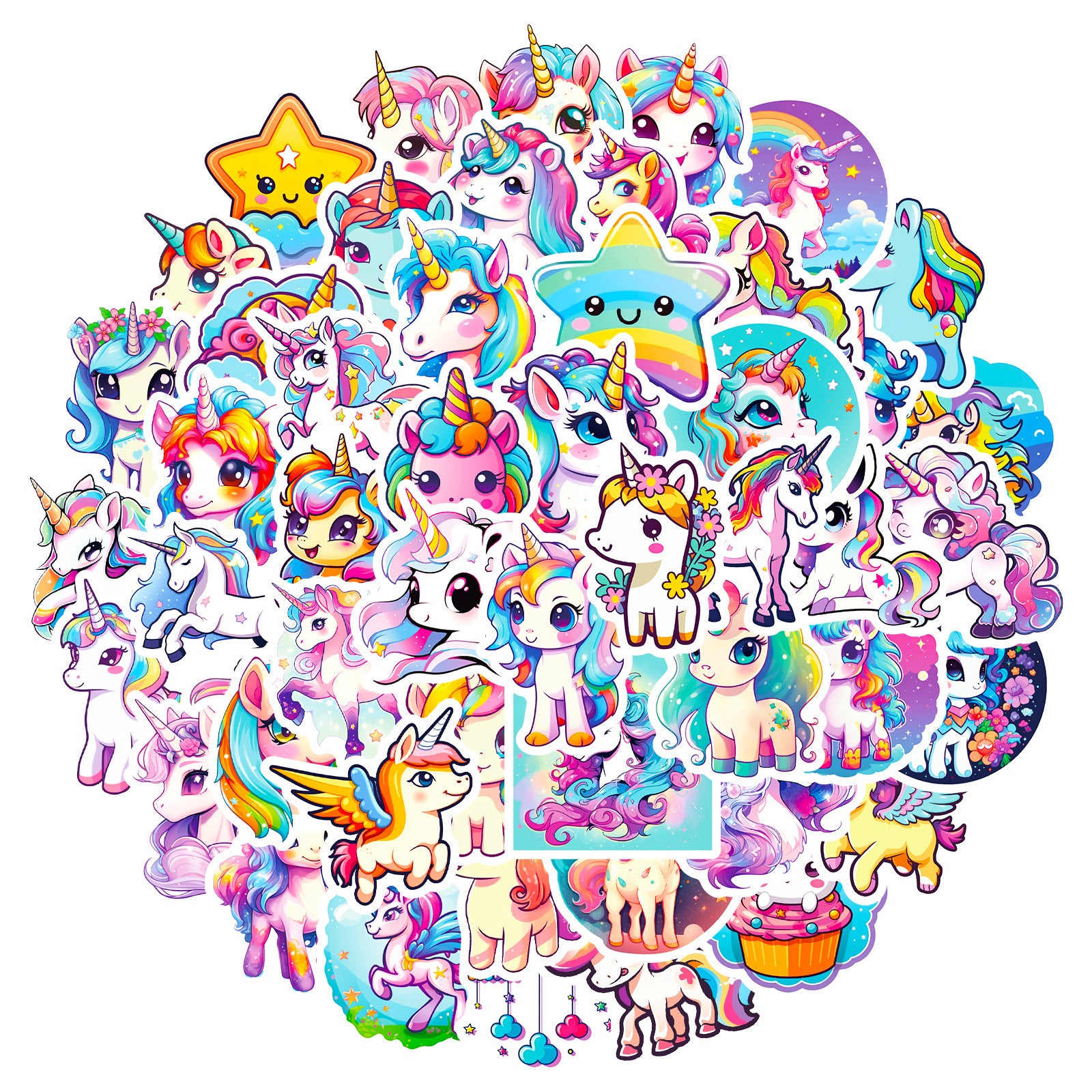 Wholesale 50pcs various styles of stickers personalized DIY decorative stickers unicorn waterproof stickers