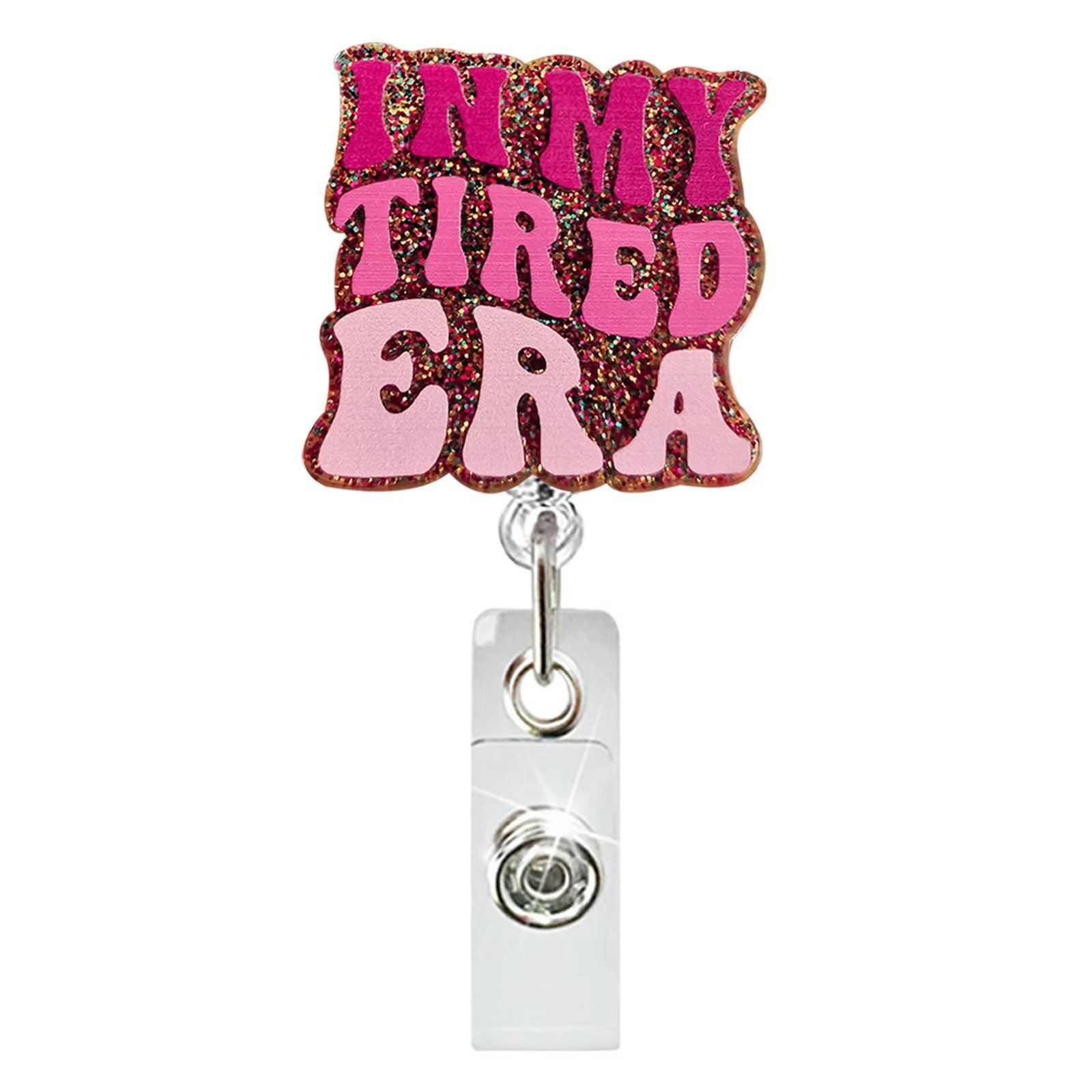 Wholesale Acrylic Badge Clip Chest Badge Clip Retractable Keychain