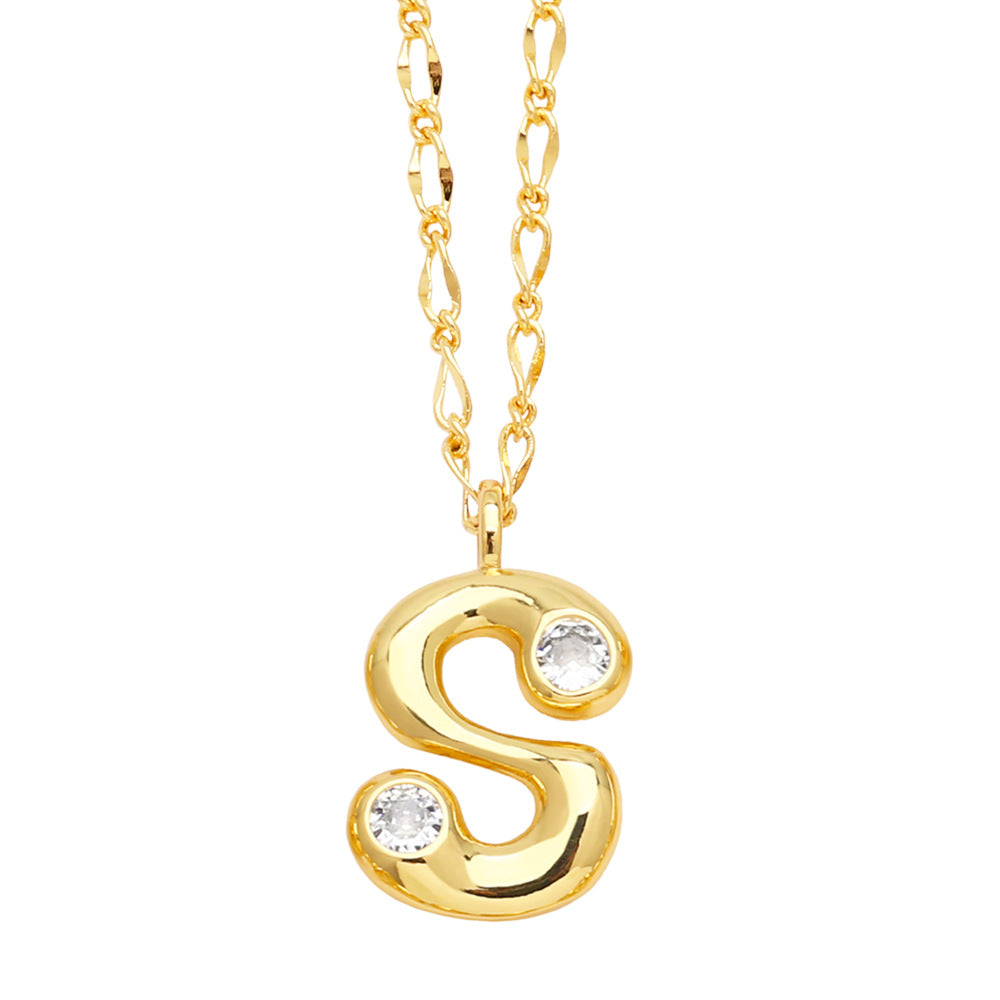 Wholesale 26 English Letters Gold Plated Necklace