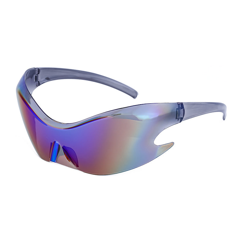 Wholesale PC Y2K Sports Windproof Colorful Tech Style One-piece Sunglasses