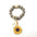 Wholesale Printed Solid Wood Bead Sunflower Wrist Keychain