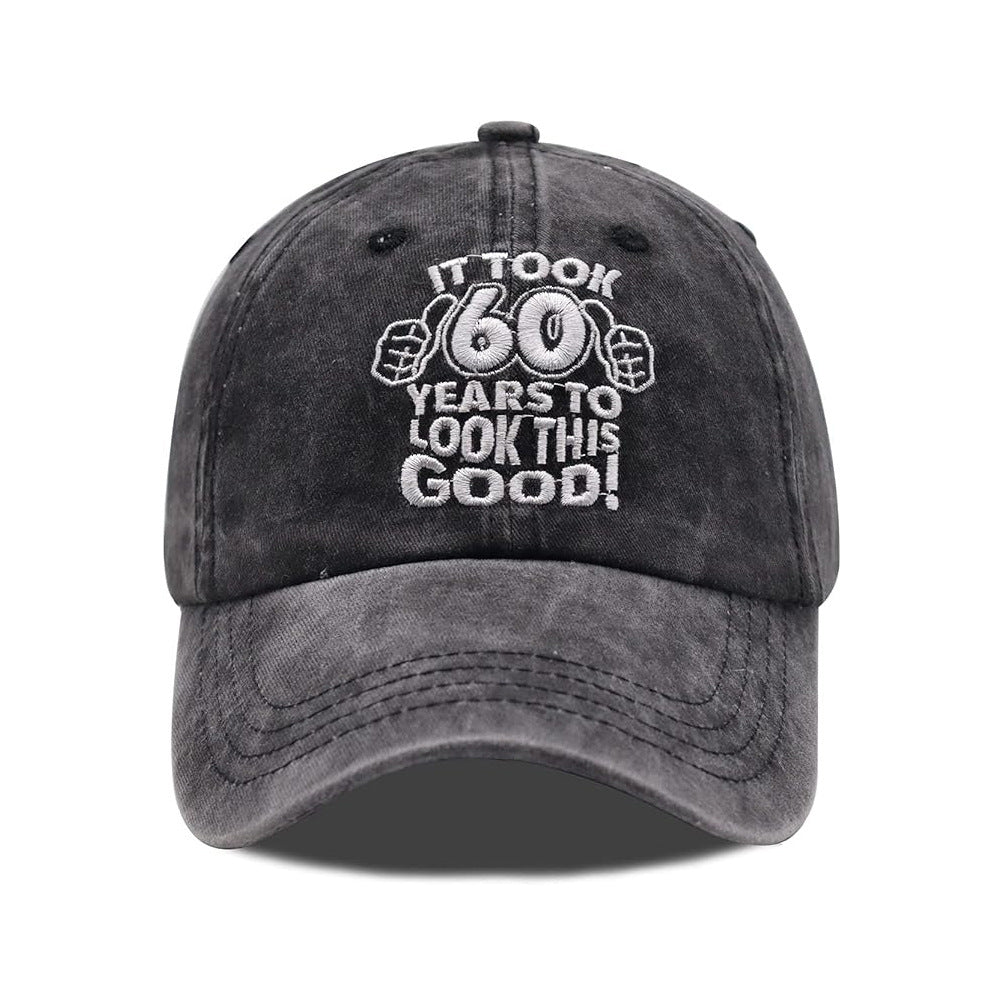 Wholesale Embroidered Washed Cotton 80th Vintage Baseball Cap