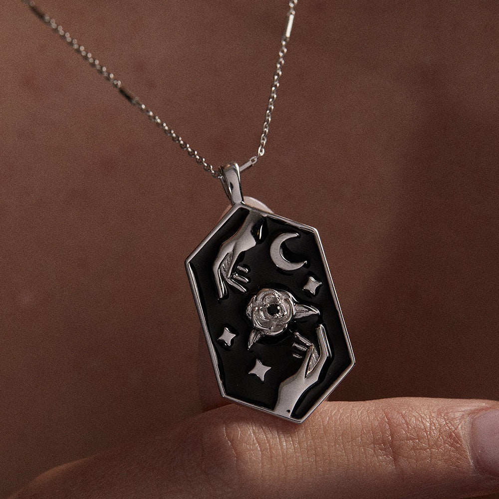 Wholesale Hexagonal Carved Rose Copper Necklaces