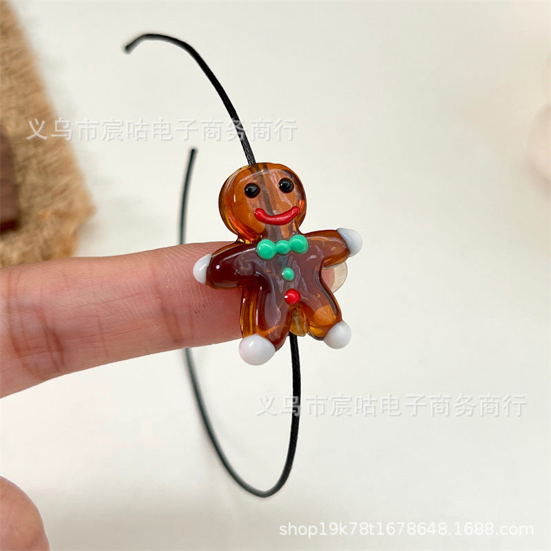 Wholesale 10pcs Christmas Gingerbread Man Glass Beads