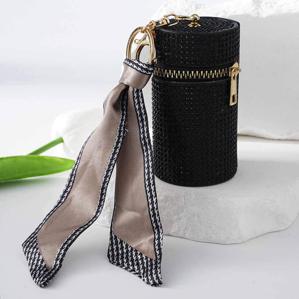 Wholesale Rhinestone Lipstick Bag Coin Purse Silk Scarf Keychain