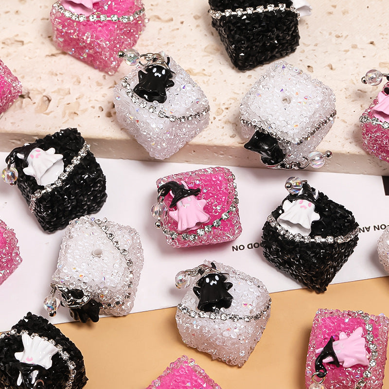 Wholesale 20PCS ghost square diamond ball rhinestone sugar acrylic beads