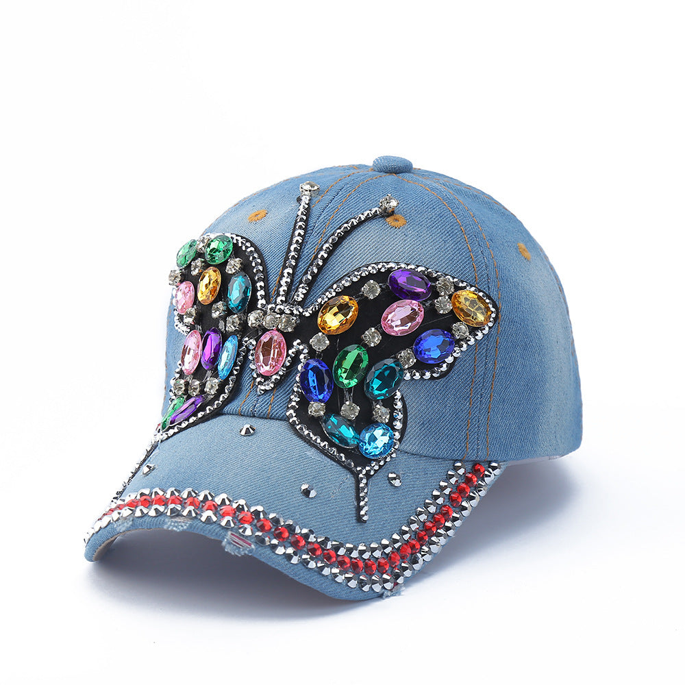 Wholesale Diamond Inlaid Denim Baseball Caps