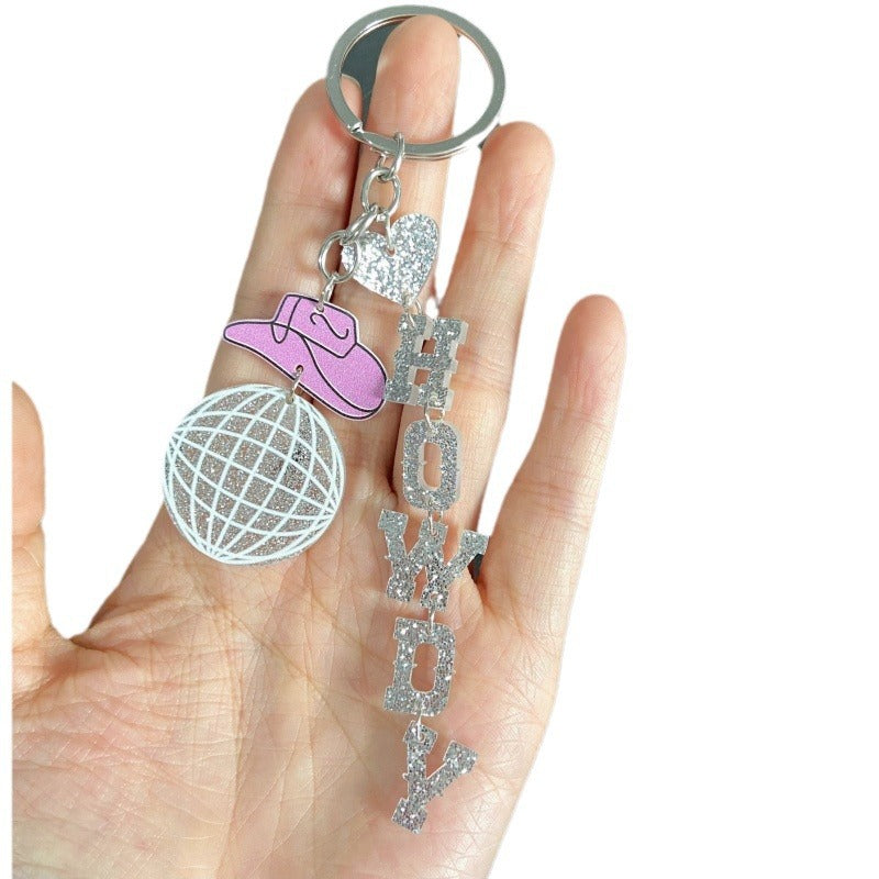 Wholesale American Festival Western Letter Acrylic Keychain