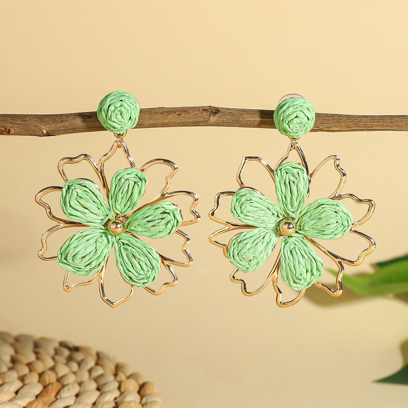 Wholesale Sunflower Handwoven Earrings