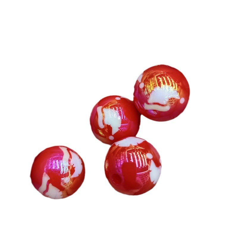 Wholesale 200pcs 16mm UV Plated Colorful Christmas Square Beads