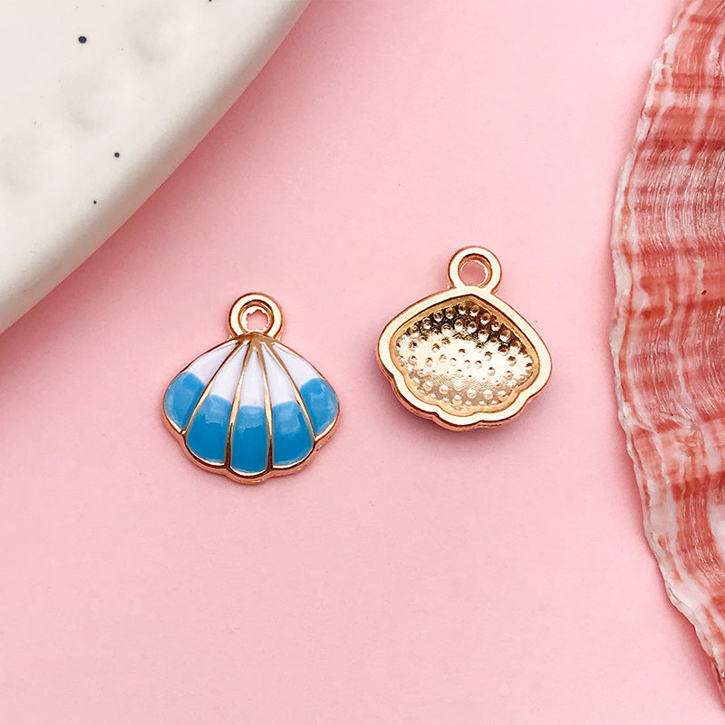 Wholesale Cute Cartoon Dropping Oil Dolphin Octopus Alloy DIY Necklace Pendant Accessories