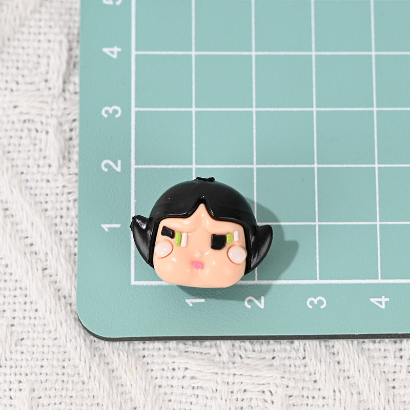 Wholesale 5pcs/pack cartoon rubber  girl straight hole beads OLY Exclusive