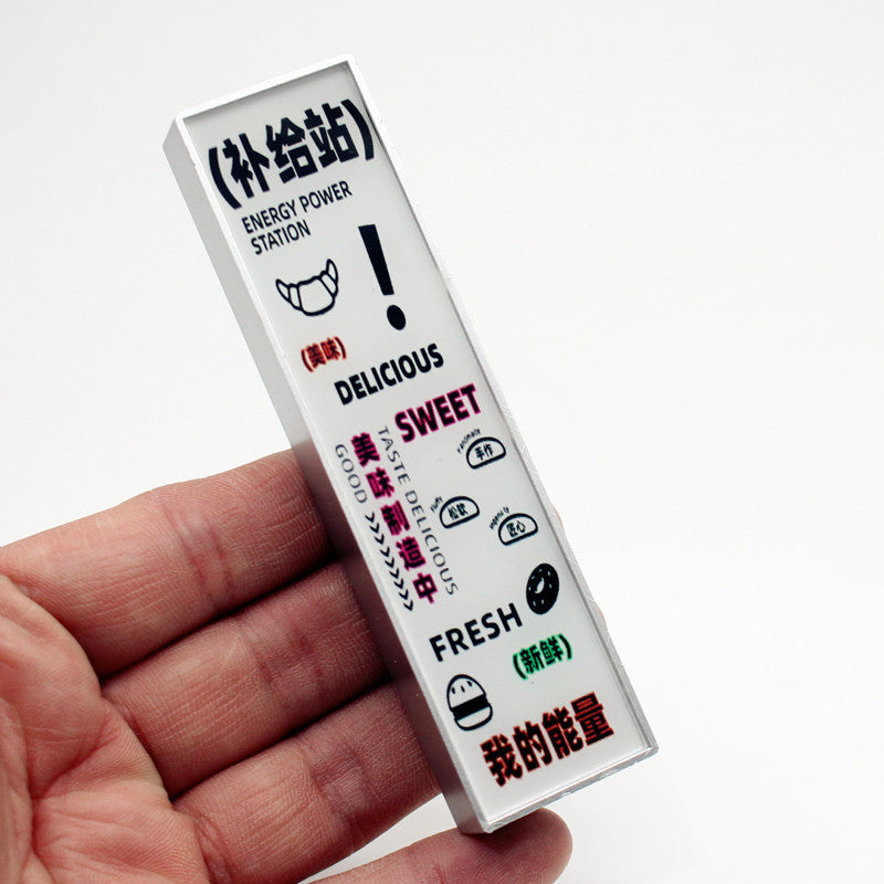 Wholesale Dollhouse Dollhouse LED bright supermarket signboard Christmas bakery shop recruitment miniature scene photo props