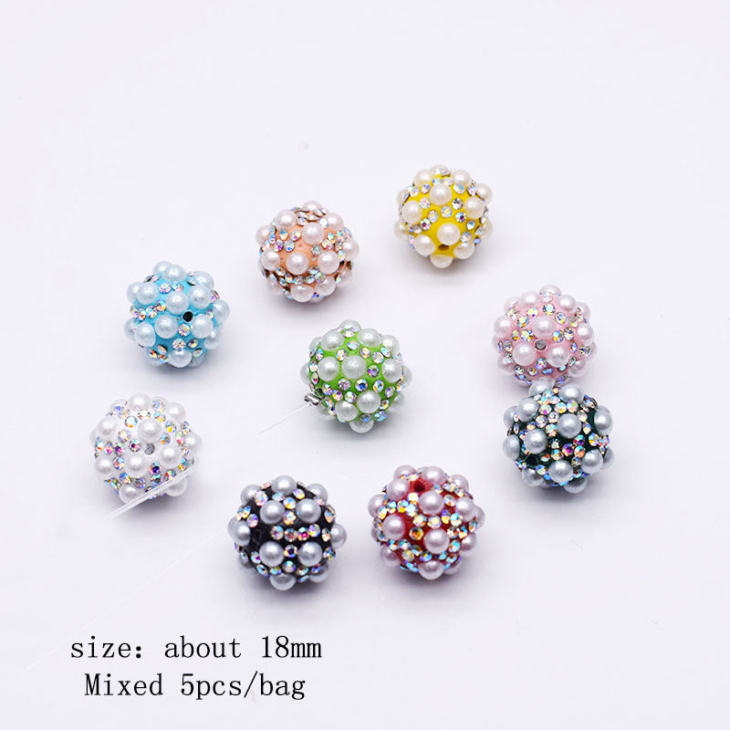 Wholesale 5pcs Clay Heavy Industry Fishtail Zircon Bear Strawberry Beads