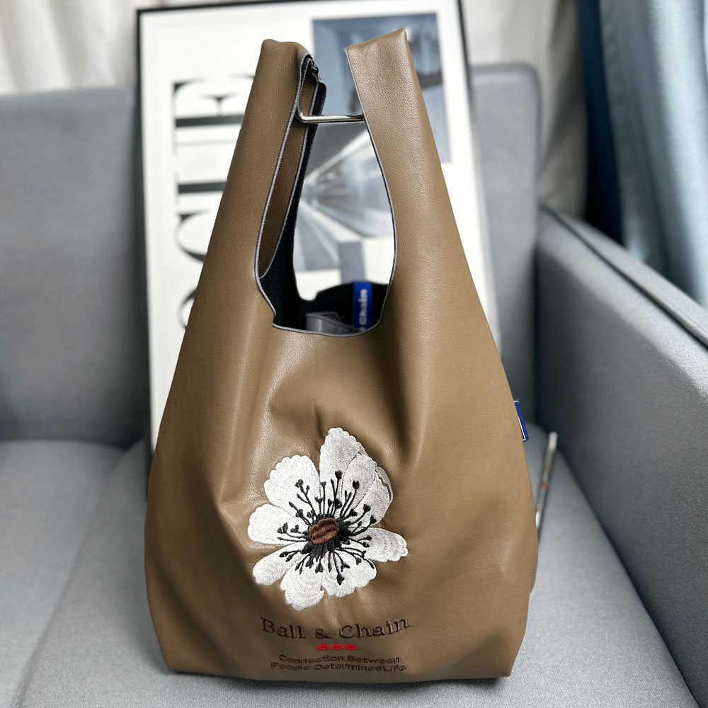 Wholesale Winter Leather Embroidered Shopping Bag Shoulder Bag