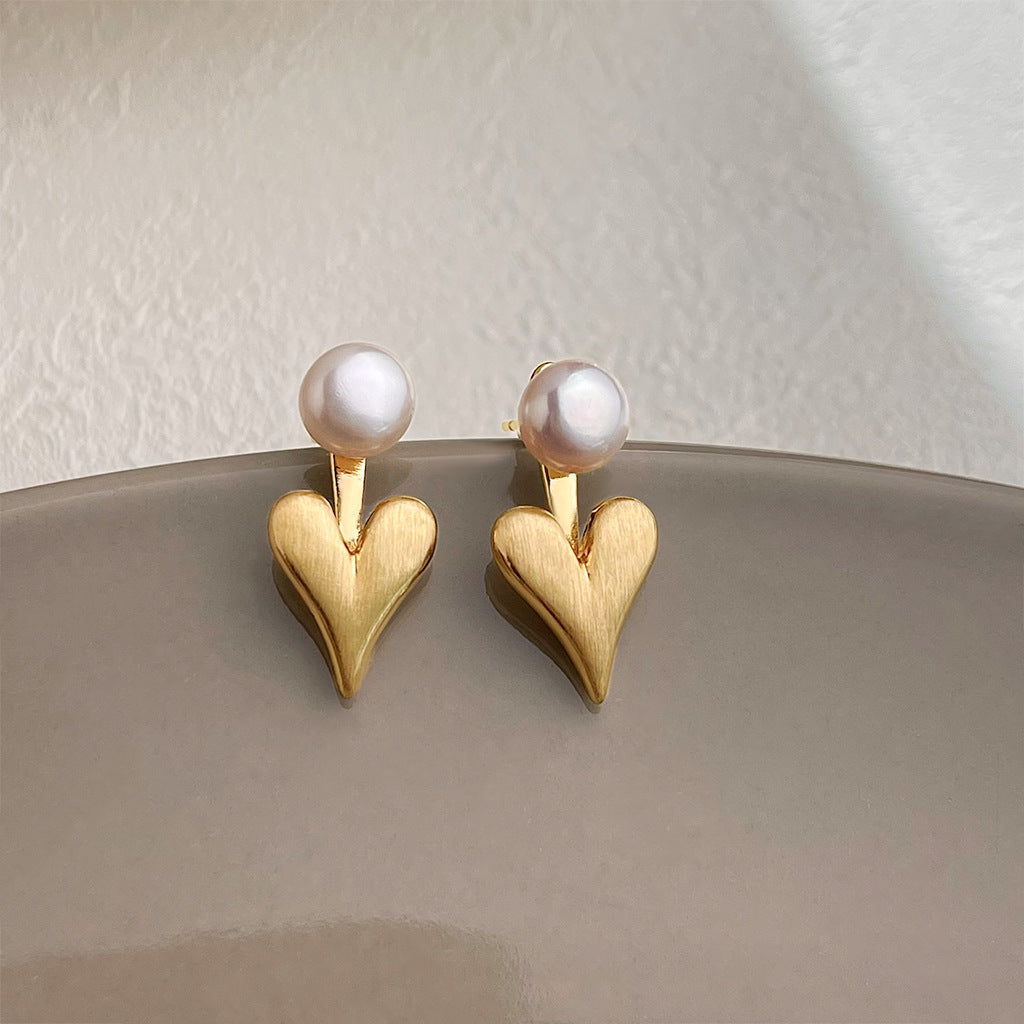 Wholesale Golden brushed frosted geometric earrings