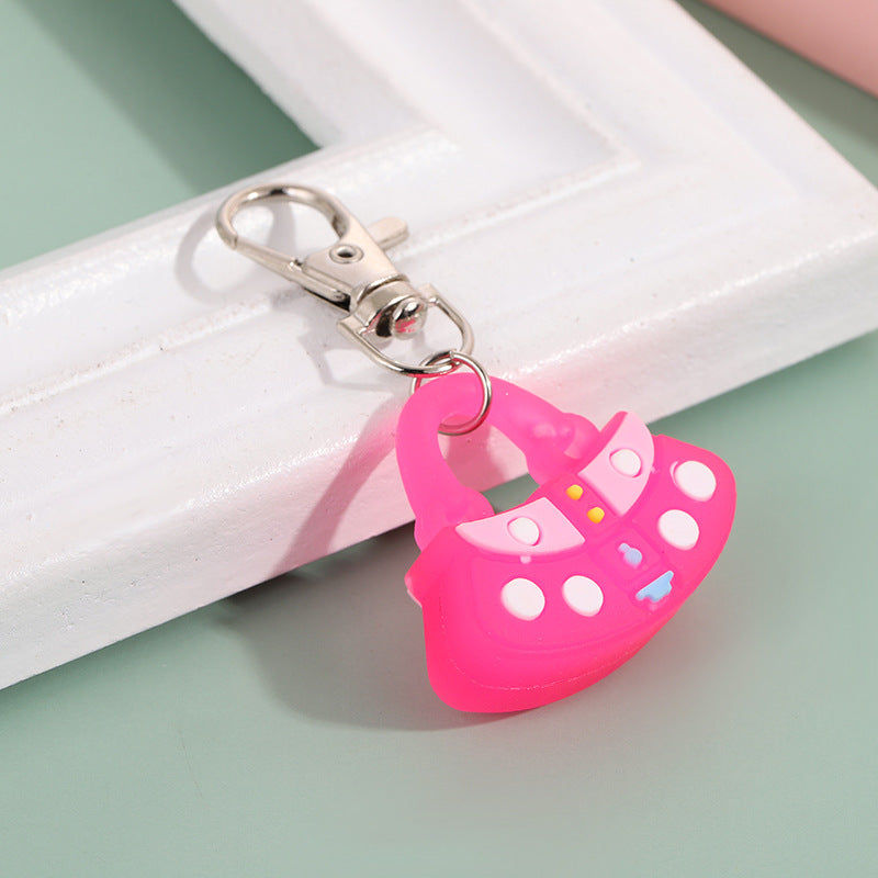 Wholesale Cartoon Soft Rubber Mini Handbag Keychain