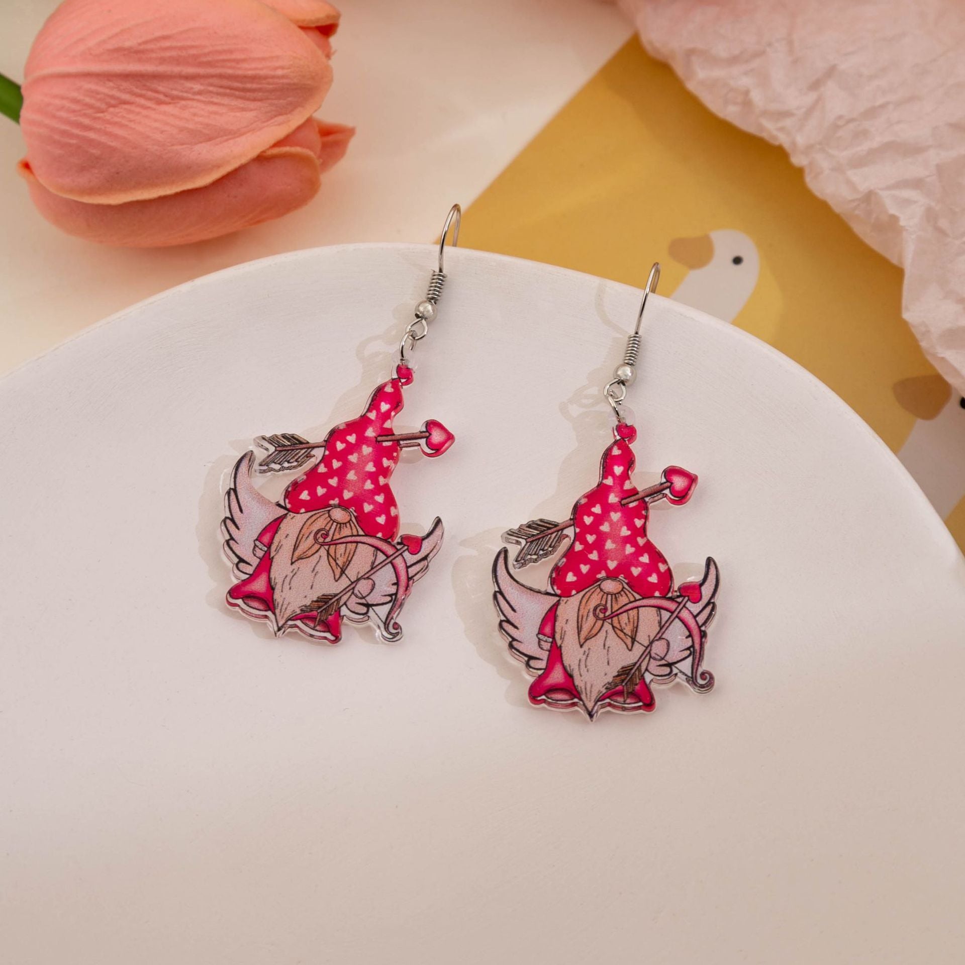 Wholesale Valentine's Day Love Gnome Flamingo LOVE Acrylic Earrings
