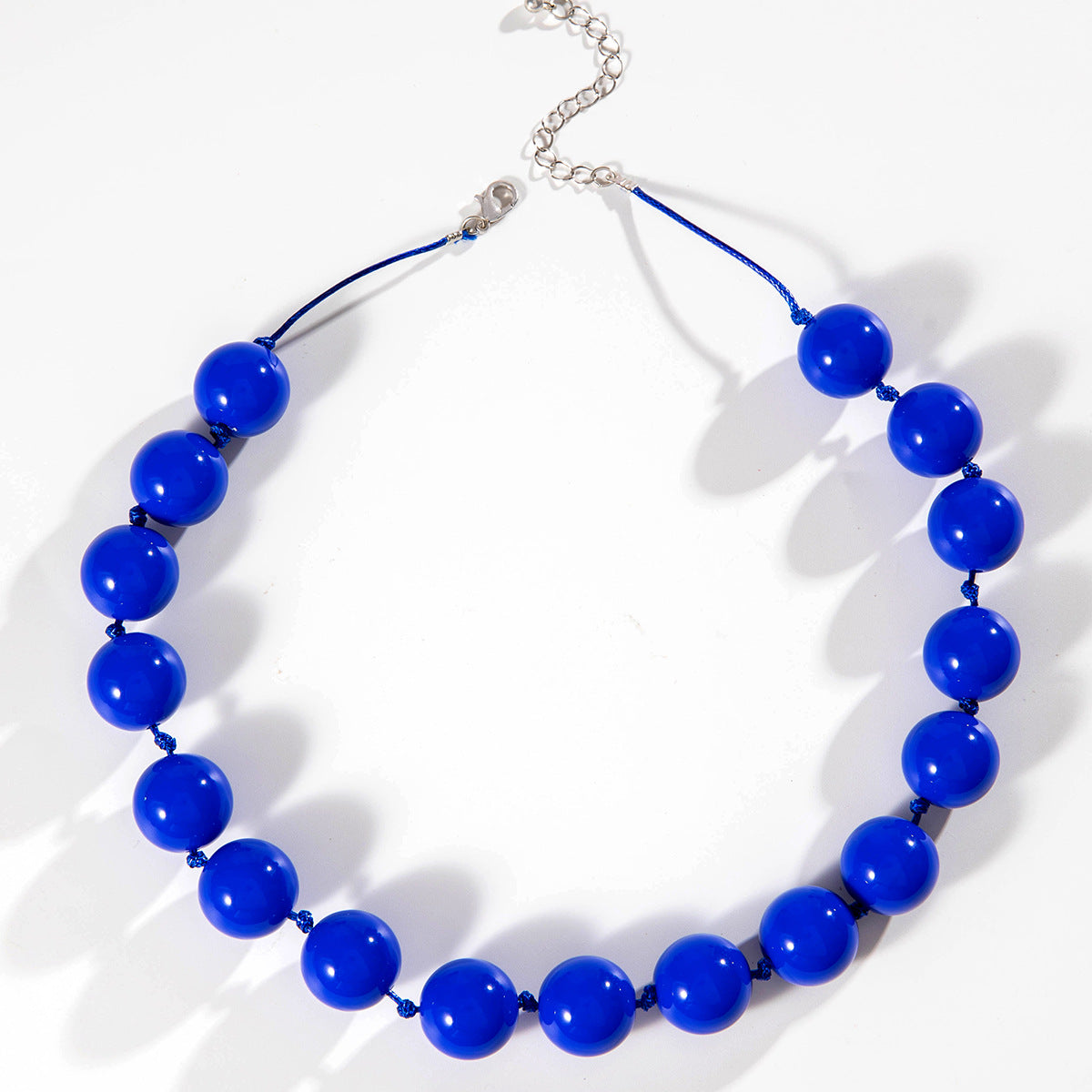 Wholesale Exaggerated Bohemian colorful large bead single layer necklace