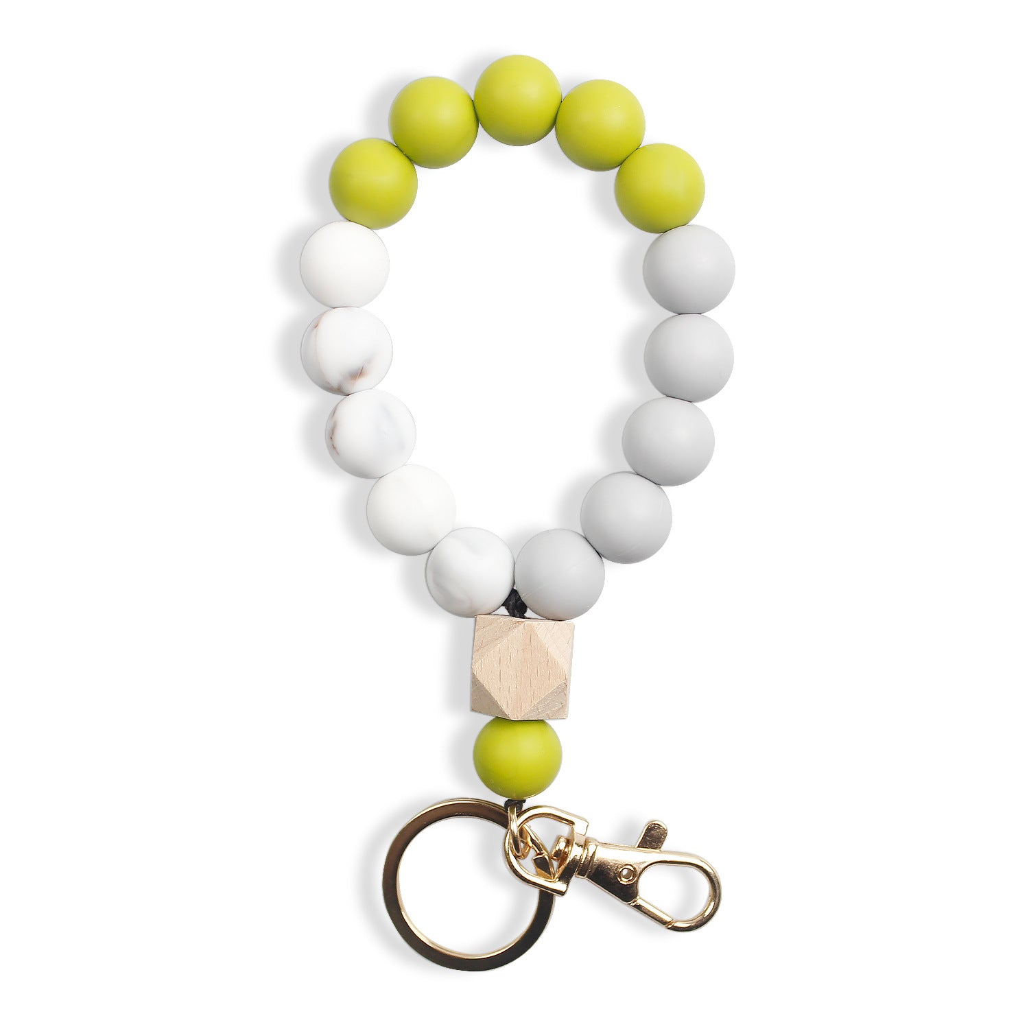 Wholesale Silicone Color Beaded Bracelet Keychain
