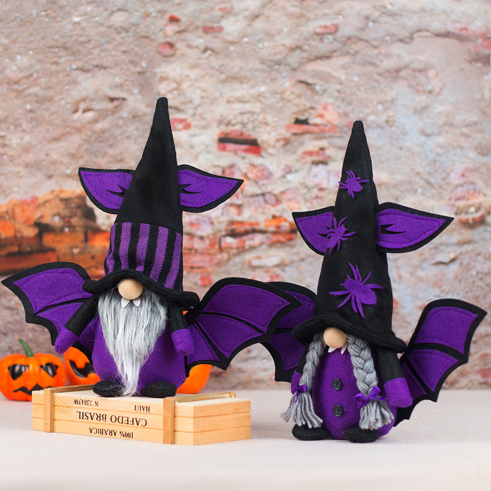 Wholesale Bat Vampire Faceless Old Man Wings Halloween Dwarf Cloth Doll