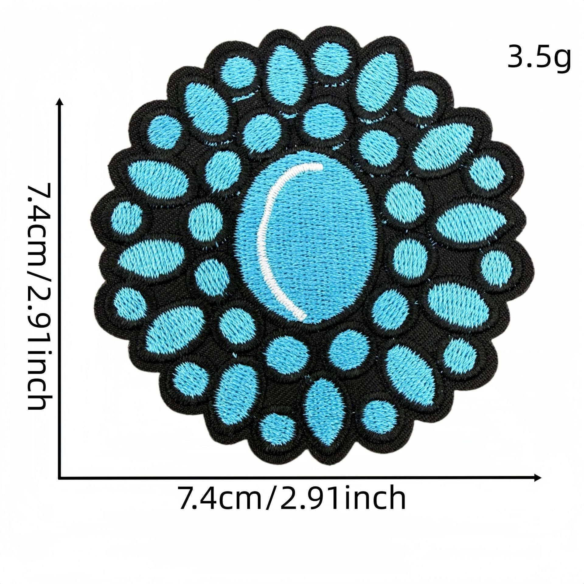 Wholesale Trendy Boho Turquoise Embroidered Patches Western Denim Patch Set 22 Pieces Decorative For Clothing Bags DIY Accessory